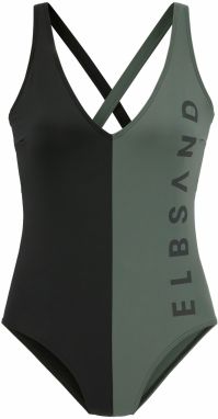 Elbsand Jednodielne plavky  zelená / čierna
