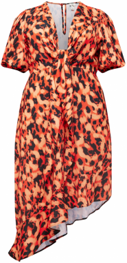River Island Plus Letné šaty 'PHOEBE'  oranžová / marhuľová / čierna