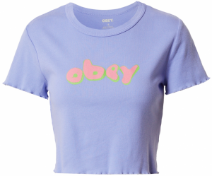 Obey Tričko  svetlozelená / fialová / lososová