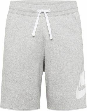 Nike Sportswear Nohavice 'Club Alumni'  sivá melírovaná / biela