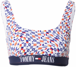 Tommy Jeans Bikinový top  námornícka modrá / kobaltovomodrá / oranžovo červená / biela