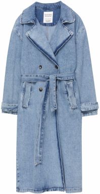 Pull&Bear Prechodný kabát  modrá denim