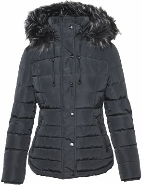 KOROSHI Zimná bunda  tmavosivá / čierna