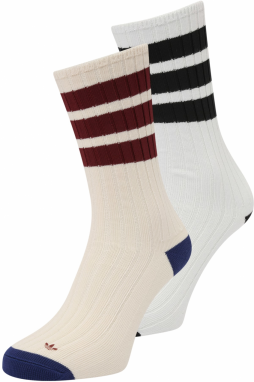 ADIDAS ORIGINALS Ponožky 'Premium Mid Crew '  krémová / námornícka modrá / červená / biela