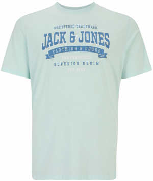Jack & Jones Plus Tričko  svetlomodrá / pastelovo zelená / biela