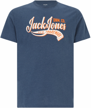 Jack & Jones Plus Tričko  námornícka modrá / oranžová / biela
