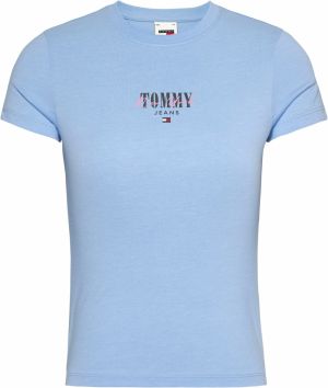 Tommy Jeans Curve Tričko 'Essential'  námornícka modrá / svetlomodrá / ružová / červená
