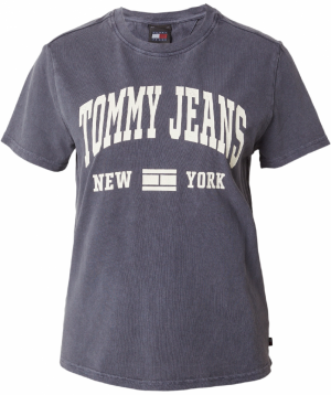 Tommy Jeans Tričko 'Varsity'  modrosivá / biela