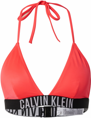 Calvin Klein Swimwear Bikinový top  sivá / červená / čierna