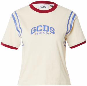 GCDS Tričko  kráľovská modrá / karmínovo červená / biela ako vlna