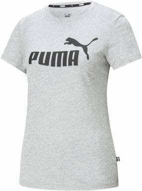 PUMA Funkčné tričko 'Essential Logo Tee'  sivá melírovaná / čierna