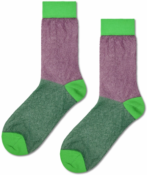 Happy Socks Ponožky  zelená / kiwi / svetlofialová