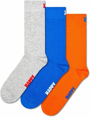 Happy Socks Ponožky  kráľovská modrá / sivá melírovaná / oranžová / biela