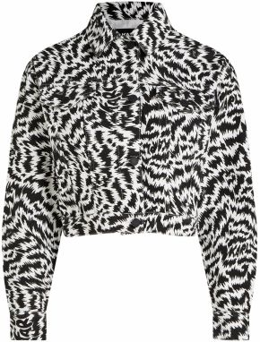 Karl Lagerfeld Prechodná bunda  čierna / biela