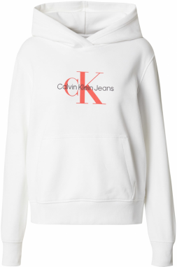 Calvin Klein Jeans Mikina  svetločervená / čierna / biela