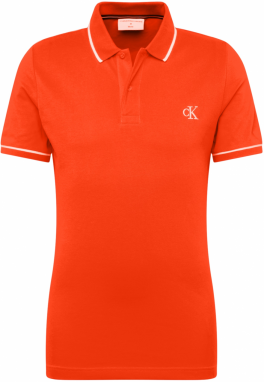 Calvin Klein Jeans Tričko  oranžovo červená / biela
