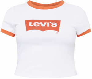 Levi's® Plus Tričko 'PL Graphic Mini Ringer'  tmavooranžová / biela