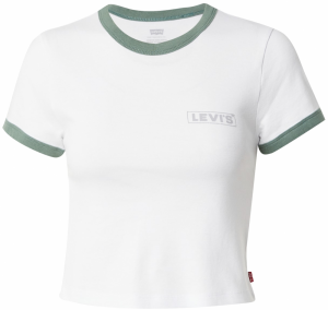 LEVI'S ® Tričko 'Graphic Mini Ringer'  svetlosivá / jablková / biela