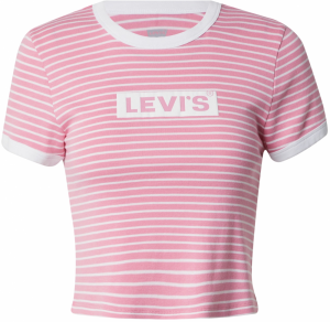 LEVI'S ® Tričko 'Graphic Mini Ringer'  svetloružová / biela