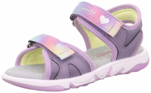 SUPERFIT Sandále 'Pebbles'  žltá / fialová / ružová / strieborná