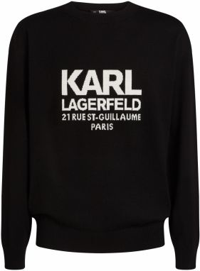 Karl Lagerfeld Sveter 'Rue St-Guillaume'  čierna / biela