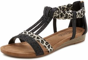 LASCANA Remienkové sandále  krémová / mokka / čierna