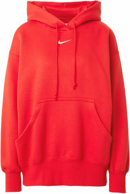 Nike Sportswear Mikina 'Phoenix Fleece'  červená / biela