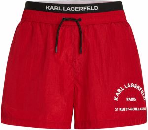 Karl Lagerfeld Plavecké šortky  ohnivo červená / čierna / biela