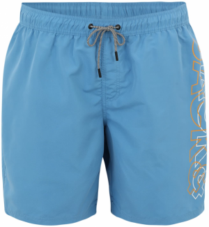 Jack & Jones Plus Plavecké šortky 'FIJI'  modrá / oranžová / biela