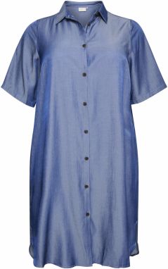 KAFFE CURVE Košeľové šaty 'Nora'  modrá