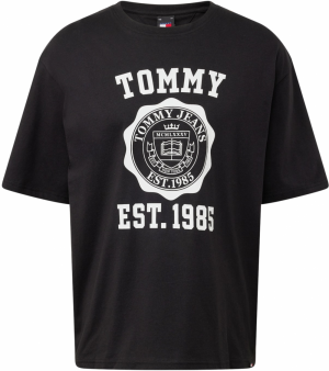 Tommy Jeans Tričko  čierna / šedobiela