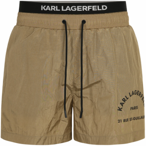 Karl Lagerfeld Plavecké šortky  kaki / čierna / biela