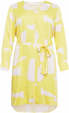 Selected Femme Curve Šaty 'DYNELLA'  žltá / biela