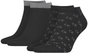 CALVIN KLEIN - 2PACK Eduardo čierne členkové ponožky s logom CK