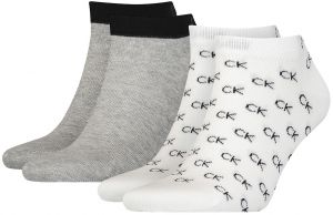 CALVIN KLEIN - 2PACK Eduardo biele členkové ponožky s logom CK
