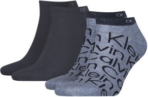 CALVIN KLEIN - 2PACK big logo pánske denim členkové ponožky CK