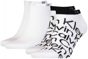 CALVIN KLEIN - 2PACK big logo pánske white členkové ponožky CK