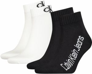CALVIN KLEIN - ponožky 2PACK quarter black combo logo Calvin Klein