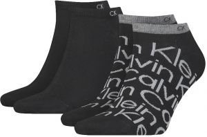 CALVIN KLEIN - 2PACK big logo pánske čierne členkové ponožky CK