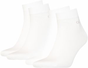 CALVIN KLEIN - pánske ponožky 2PACK quarter white logo CK