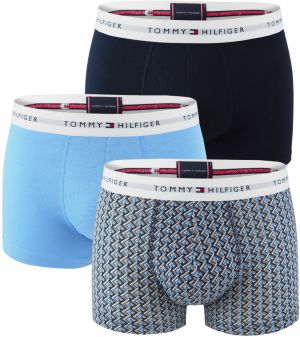 TOMMY HILFIGER - boxerky 3PACK signature cotton essentials geo & well water color - limitovaná edícia