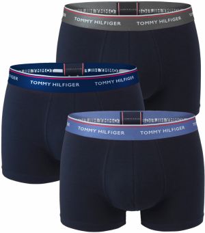 TOMMY HILFIGER - boxerky 3PACK premium essentials dark with dark gray & blue color waist - limitovaná edícia