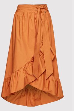 Rinascimento Midi sukňa CFC0103584003 Oranžová Regular Fit