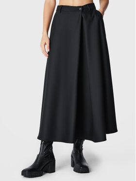 Simple Trapézová sukňa LINDA TOL SDD550-01 Čierna Relaxed Fit