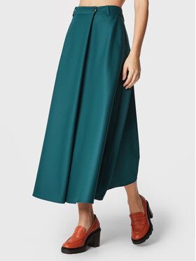 Simple Trapézová sukňa LINDA TOL SDD550-02 Zelená Relaxed Fit