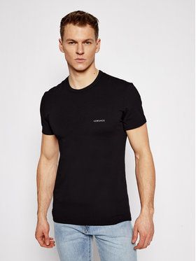 Versace 2-dielna súprava tričiek Intimo AU04023 Čierna Slim Fit