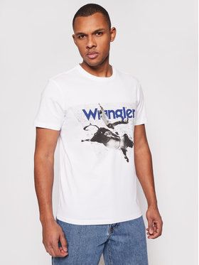 Wrangler Tričko Photo W W7G7D3989 Biela Regular Fit