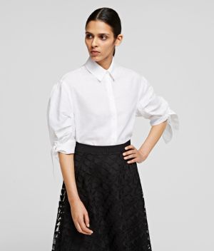 Košeľa Karl Lagerfeld Linen Shirt W/ Bows
