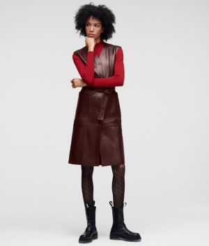 Šaty Karl Lagerfeld Leather Gilet Dress