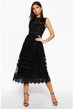 Paula Čierne elegantné krajkové šaty